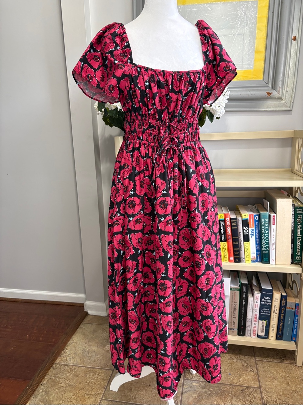 NWOT Kate Spade Poppy Toss Square-Neck Dress